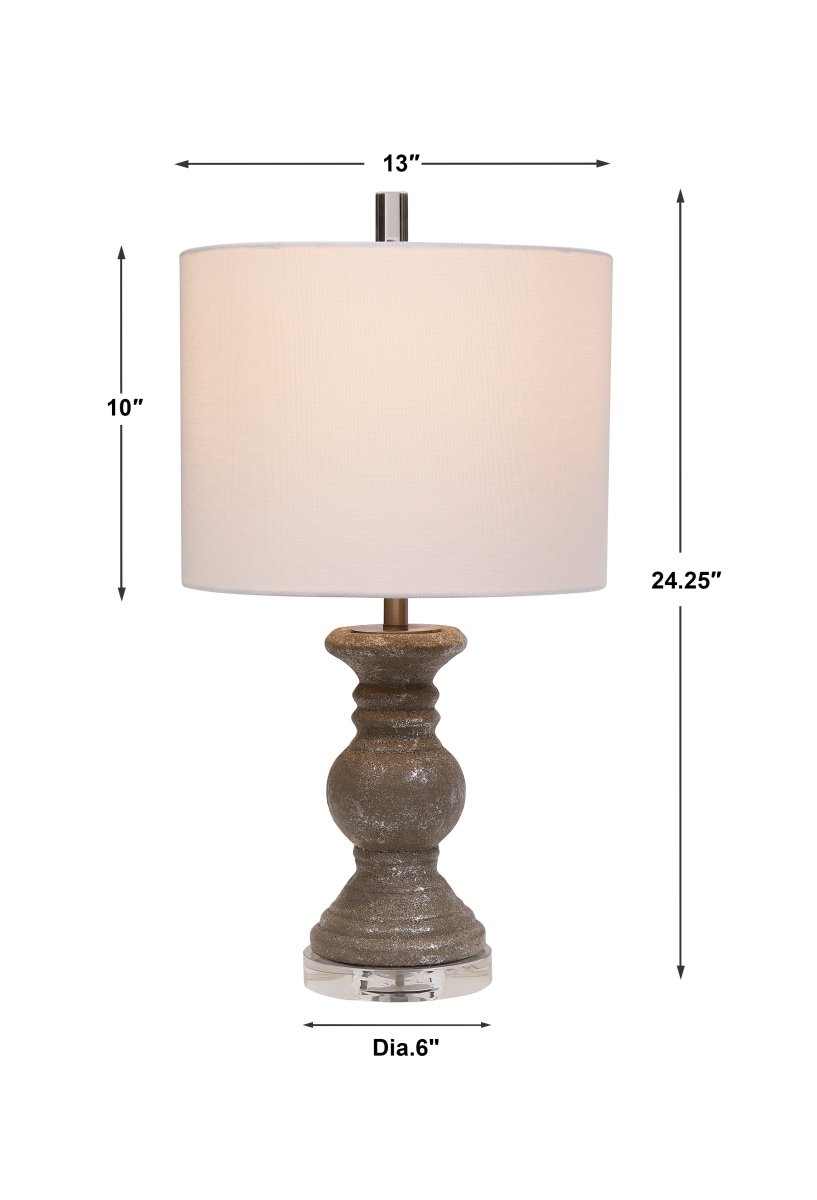Textured Metallic Stone Gray Ceramic Lamp - Uttermost - Table Lamps by Modest Hut