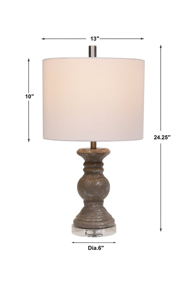 Textured Metallic Stone Gray Ceramic Lamp - Uttermost - Table Lamps by Modest Hut