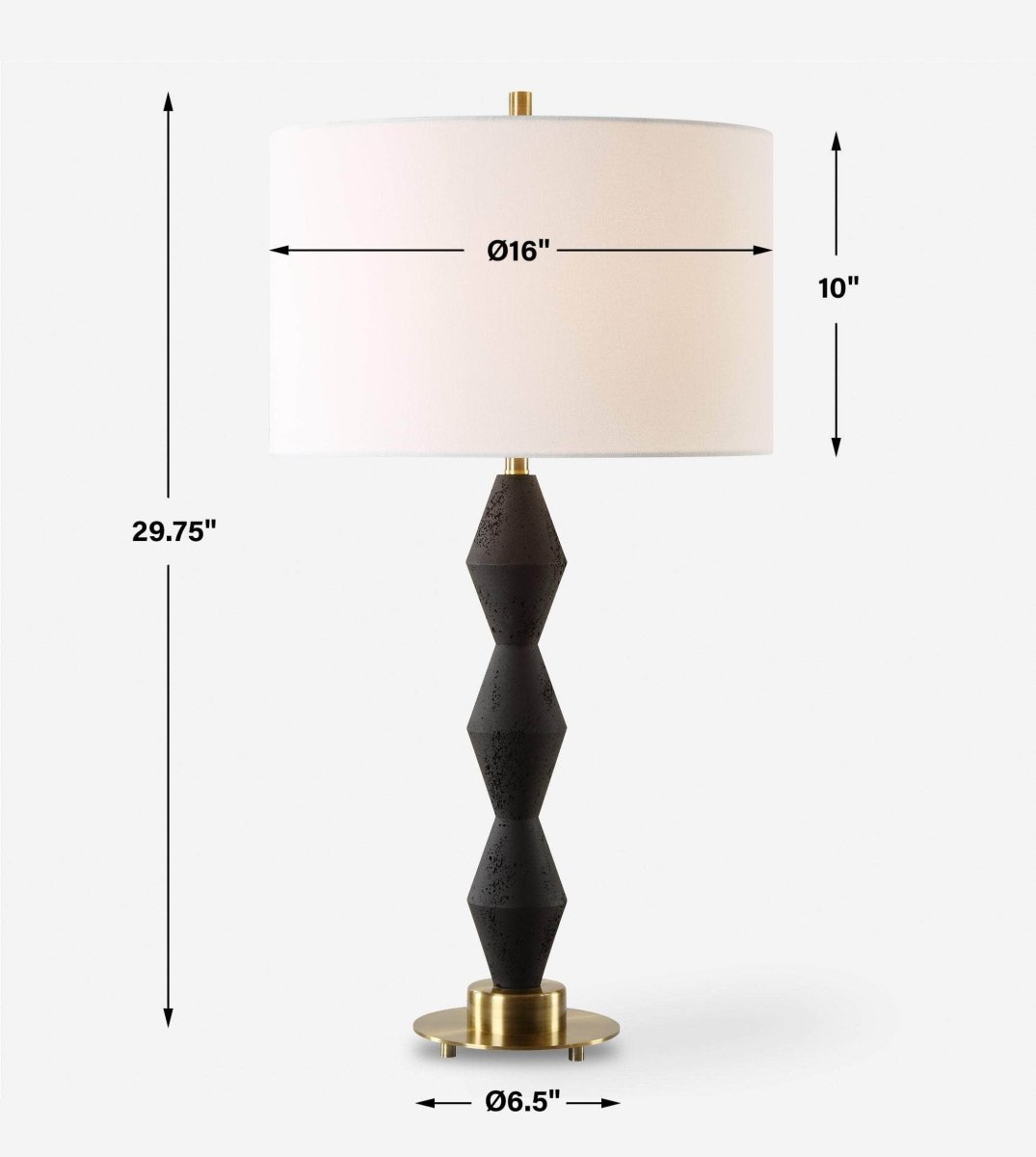 Threefold Black Stone Table Lamp - Uttermost - Table Lamps by Modest Hut