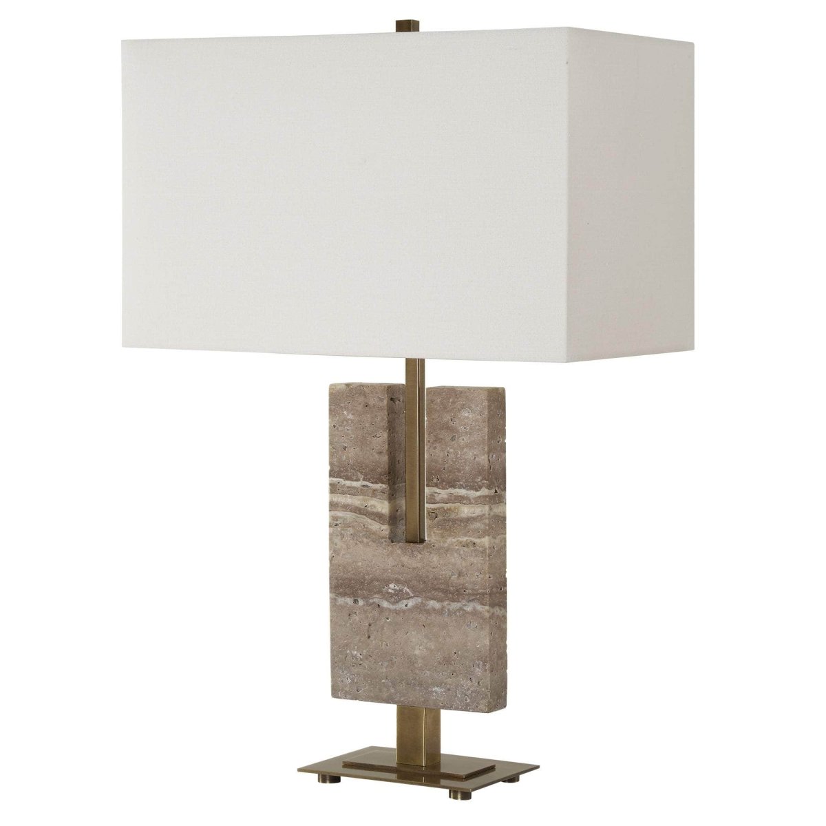 Turning Point Travertine Table Lamp - Uttermost - Table Lamps by Modest Hut