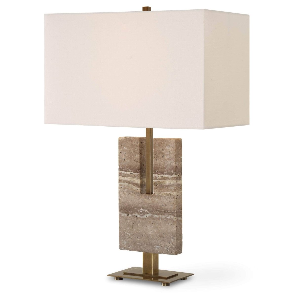 Turning Point Travertine Table Lamp - Uttermost - Table Lamps by Modest Hut