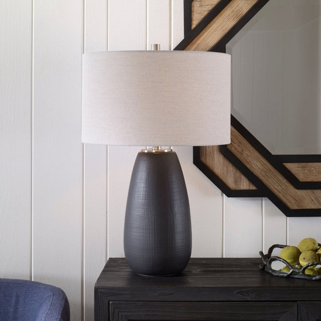 Twilight Satin Black Table Lamp - Uttermost - Table Lamps by Modest Hut