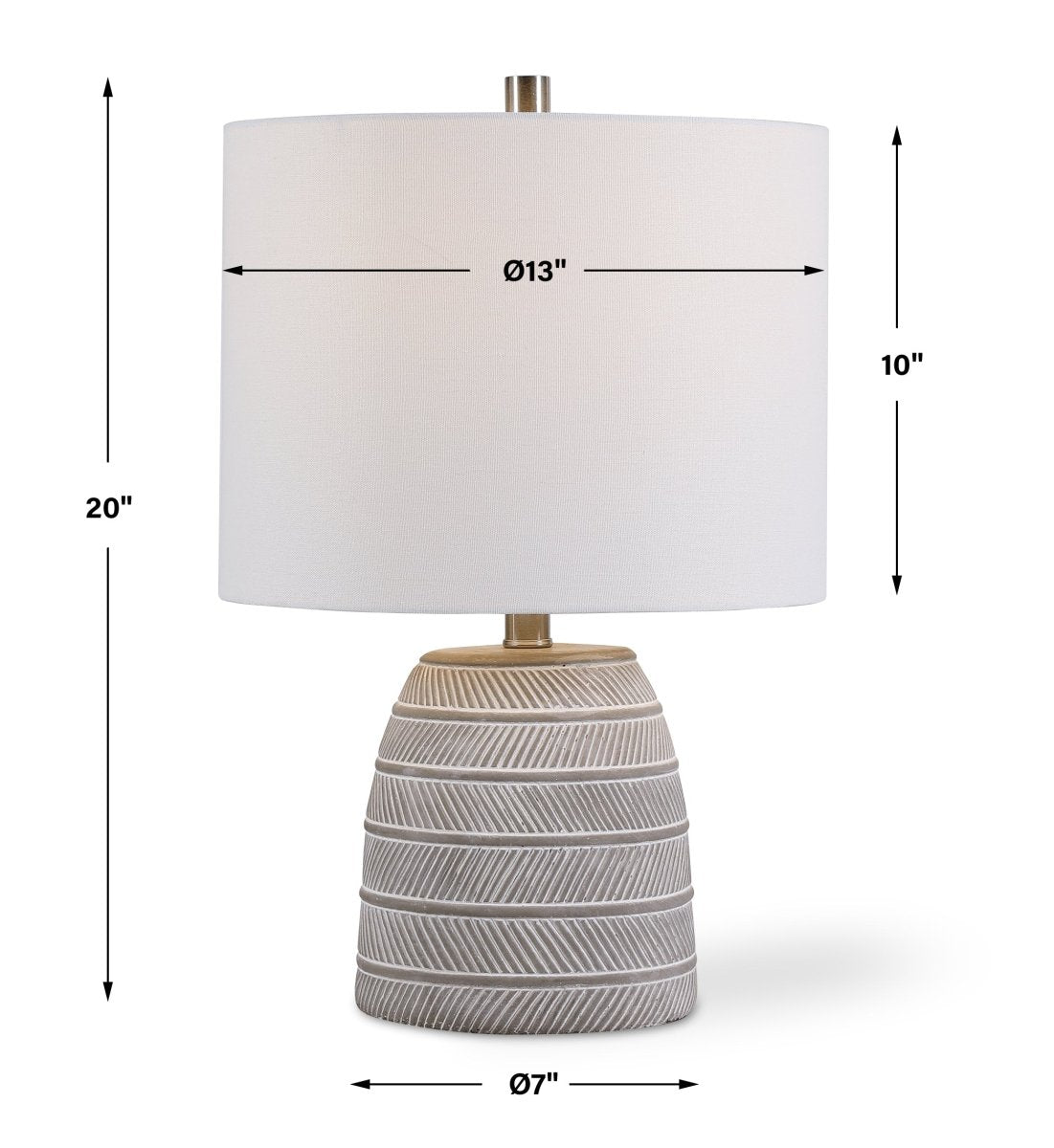 White Etched Concrete Table Lamp - Uttermost - Table Lamps by Modest Hut