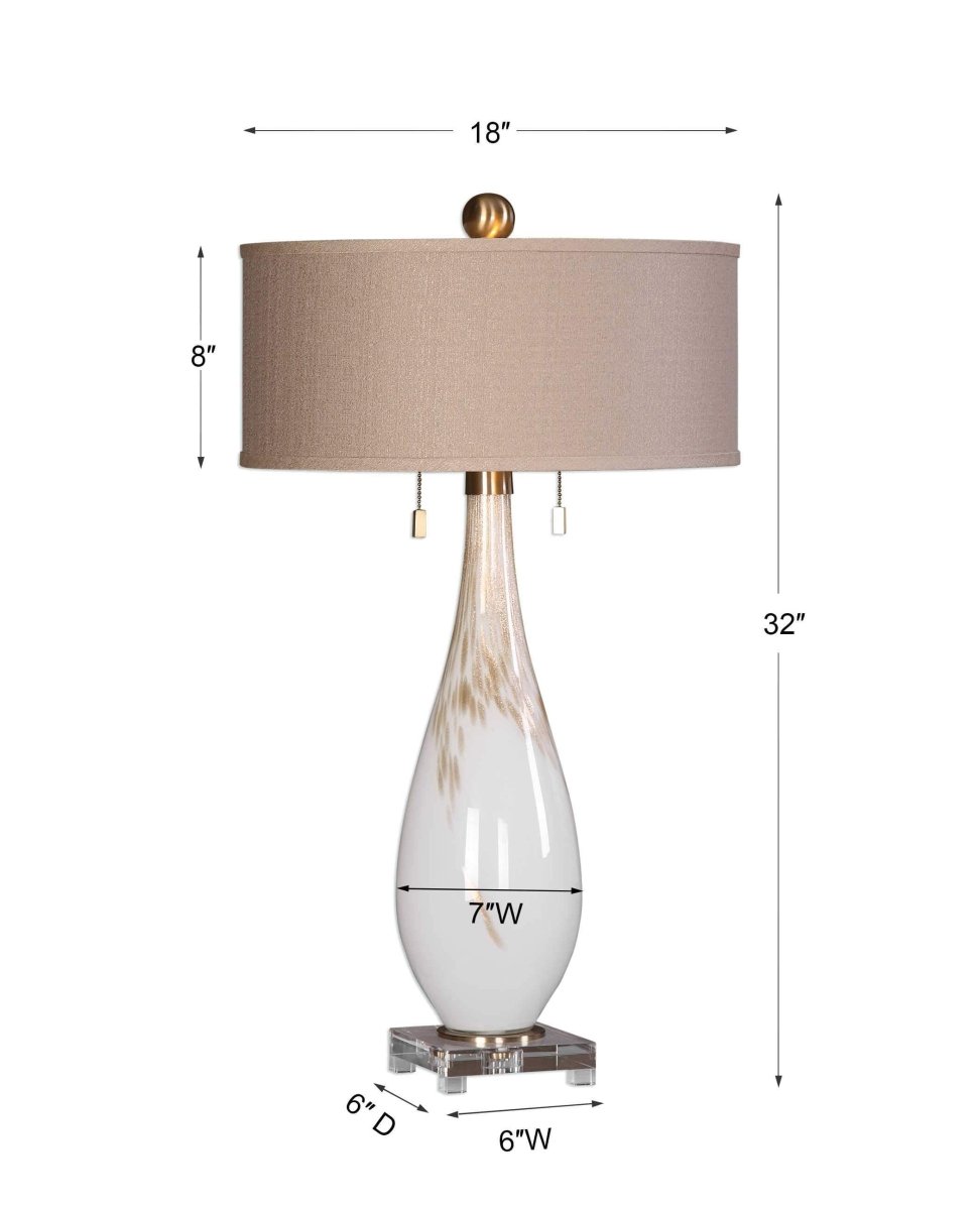 White Glass Table Lamp - Uttermost - Table Lamps by Modest Hut