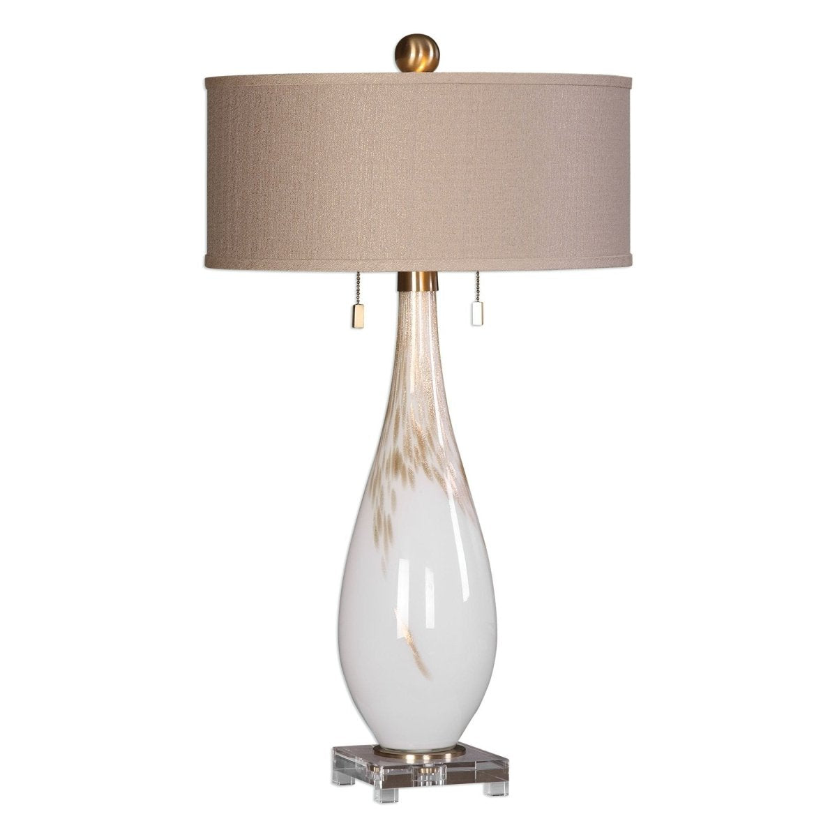 White Glass Table Lamp - Uttermost - Table Lamps by Modest Hut