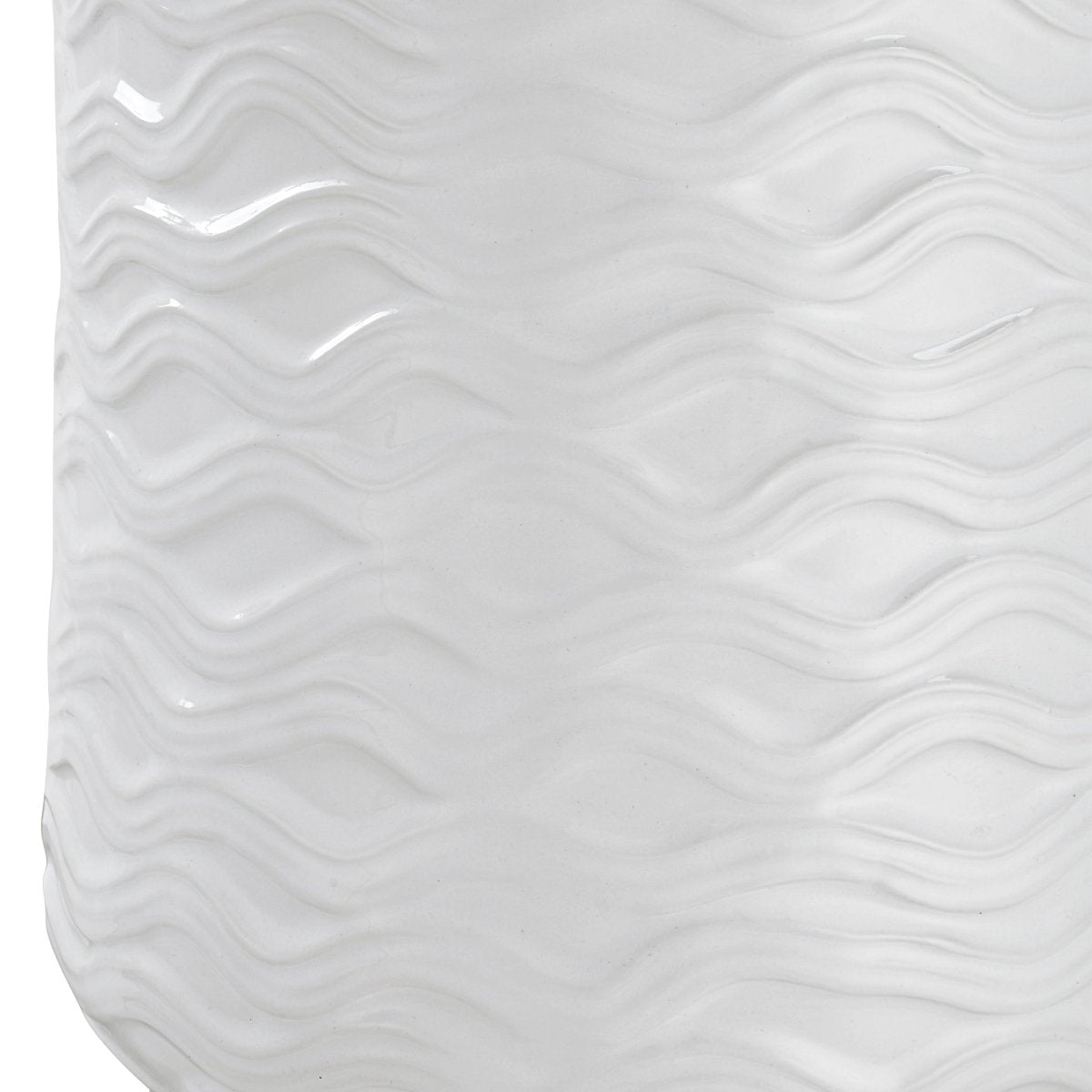 White Wavy Texture Ceramic Table Lamp - Uttermost - Table Lamps by Modest Hut