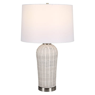 Woven Rattan Table Lamp with Brushed Nickel - Uttermost - Table Lamps by Modest Hut