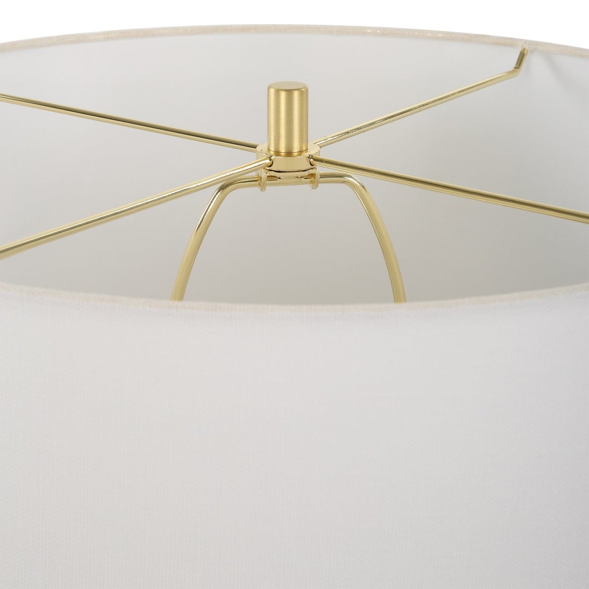 Wrenley Ridged White Table Lamp - Uttermost - Table Lamps by Modest Hut