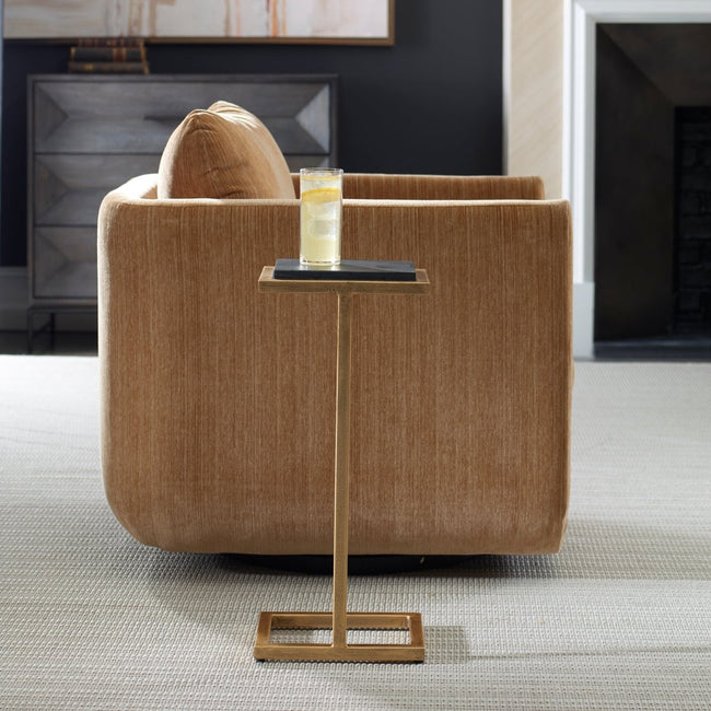 Aged Gold Martini Table with Black Honed Marble - Uttermost - Tables by Modest Hut