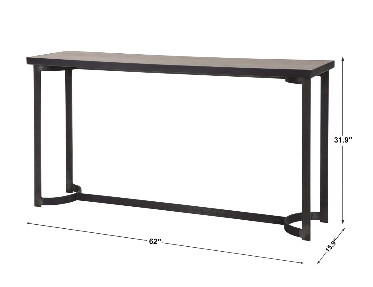 Basuto Steel Console Table - Uttermost - Tables by Modest Hut