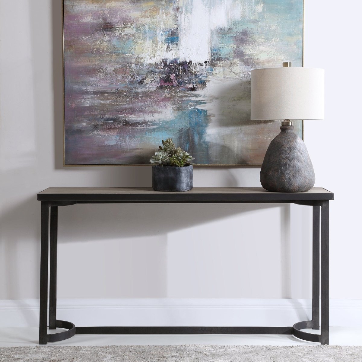 Basuto Steel Console Table - Uttermost - Tables by Modest Hut