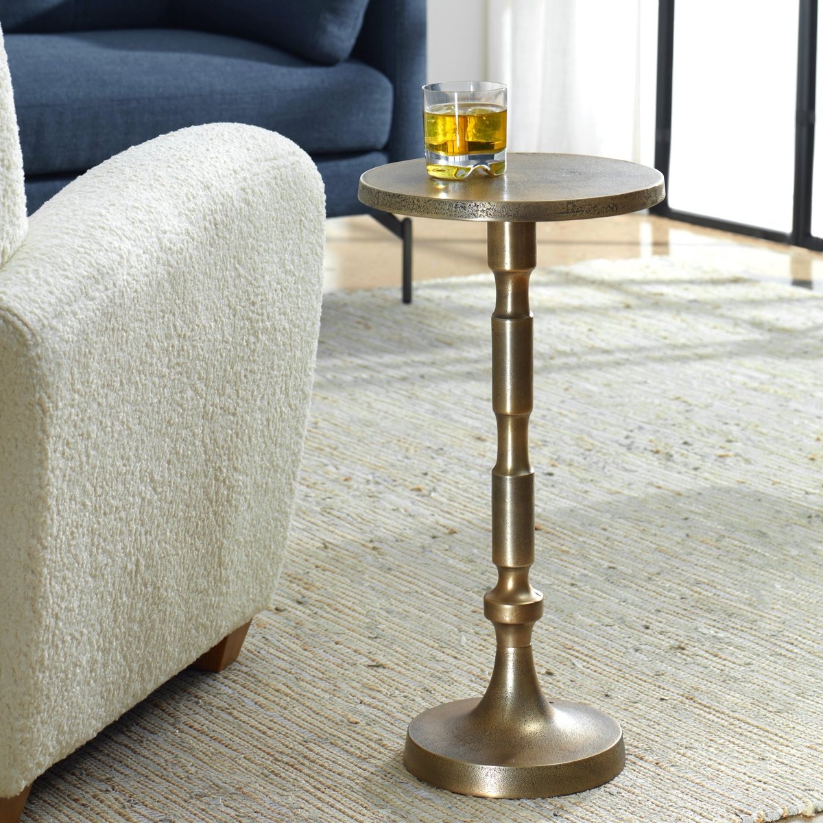 Brass Cast Aluminum Drink Table - Uttermost - Tables by Modest Hut