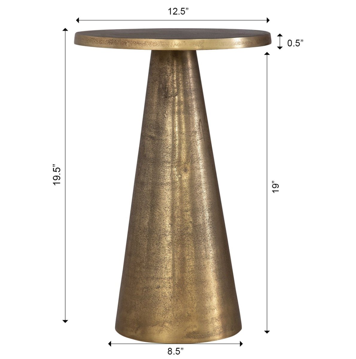 Brass Pedestal Table with Rounded Edges - Uttermost - Tables by Modest Hut