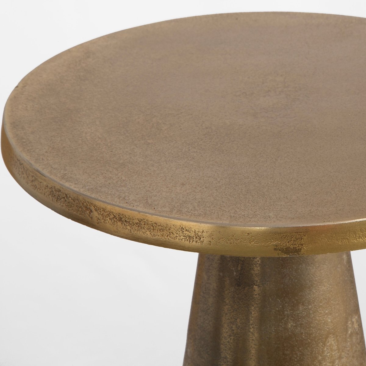 Brass Pedestal Table with Rounded Edges - Uttermost - Tables by Modest Hut