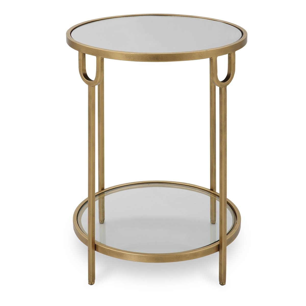 Gold Two - Tier Side Table with Mirror - Uttermost - Tables by Modest Hut