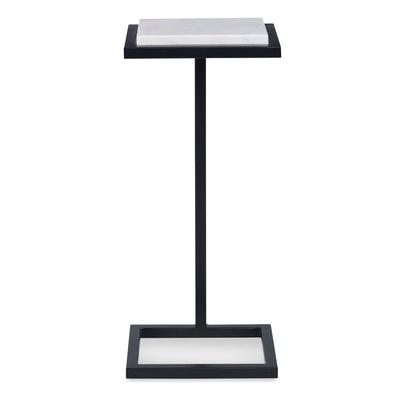 Satin Black Martini Table with White Polished Marble - Uttermost - Tables by Modest Hut
