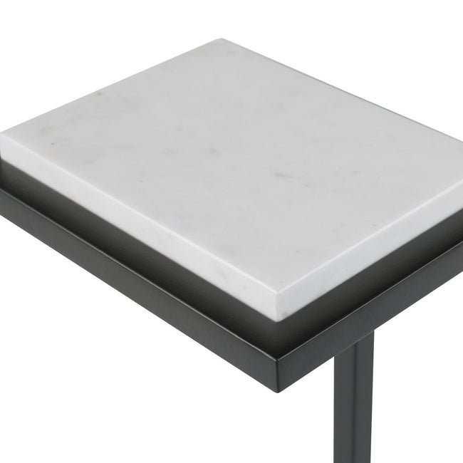 Satin Black Martini Table with White Polished Marble - Uttermost - Tables by Modest Hut