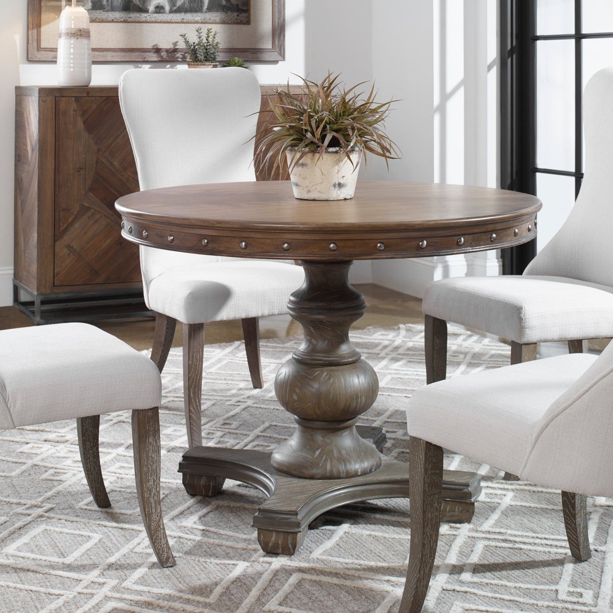 Sylvana Wood Round Table - Uttermost - Tables by Modest Hut