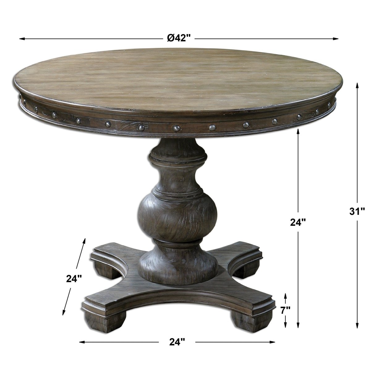 Sylvana Wood Round Table - Uttermost - Tables by Modest Hut