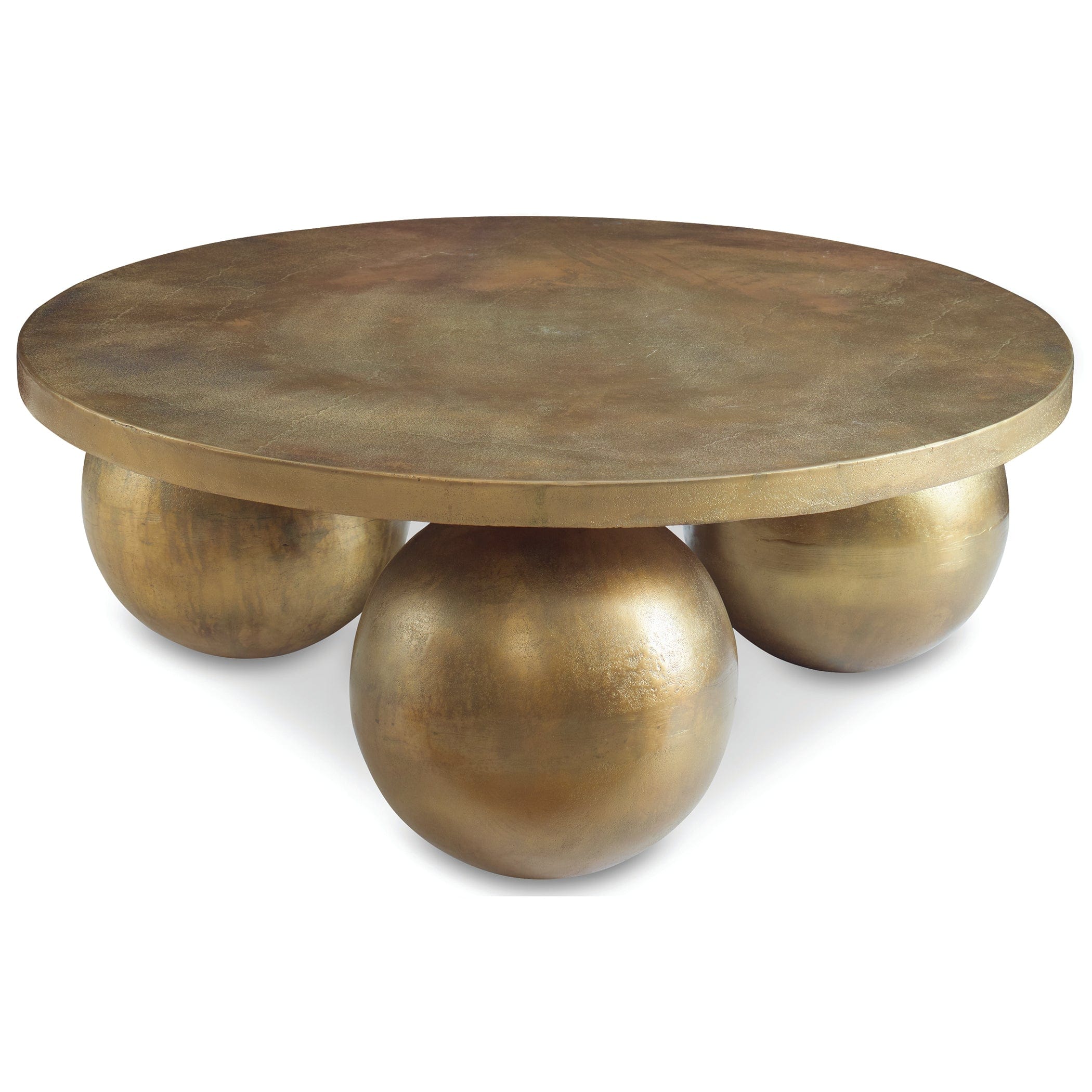 Triplet Antique Brass Coffee Table Uttermost