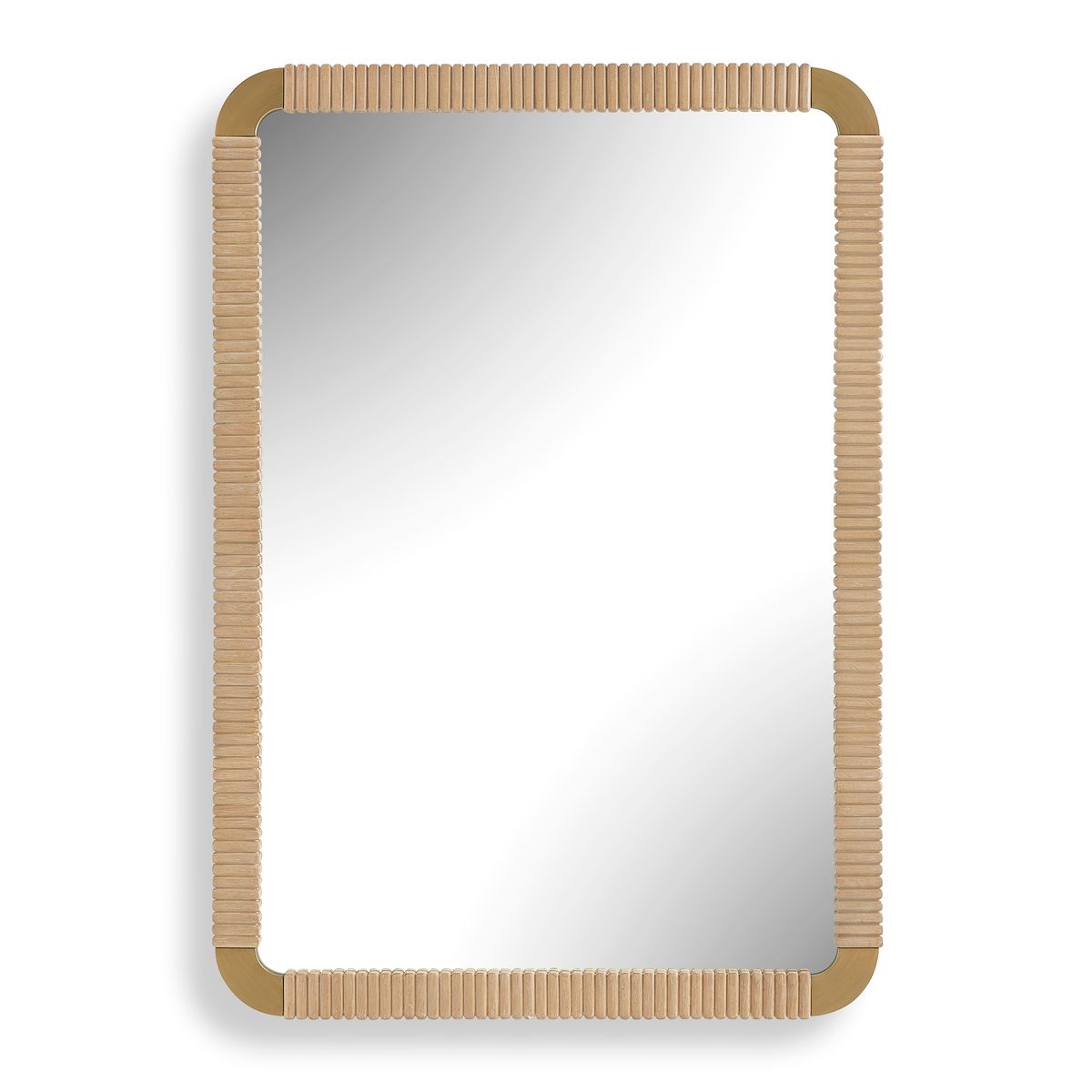 Alternate angle of the Heinrich Natural Alder Wood Wall Mirror by Uttermost