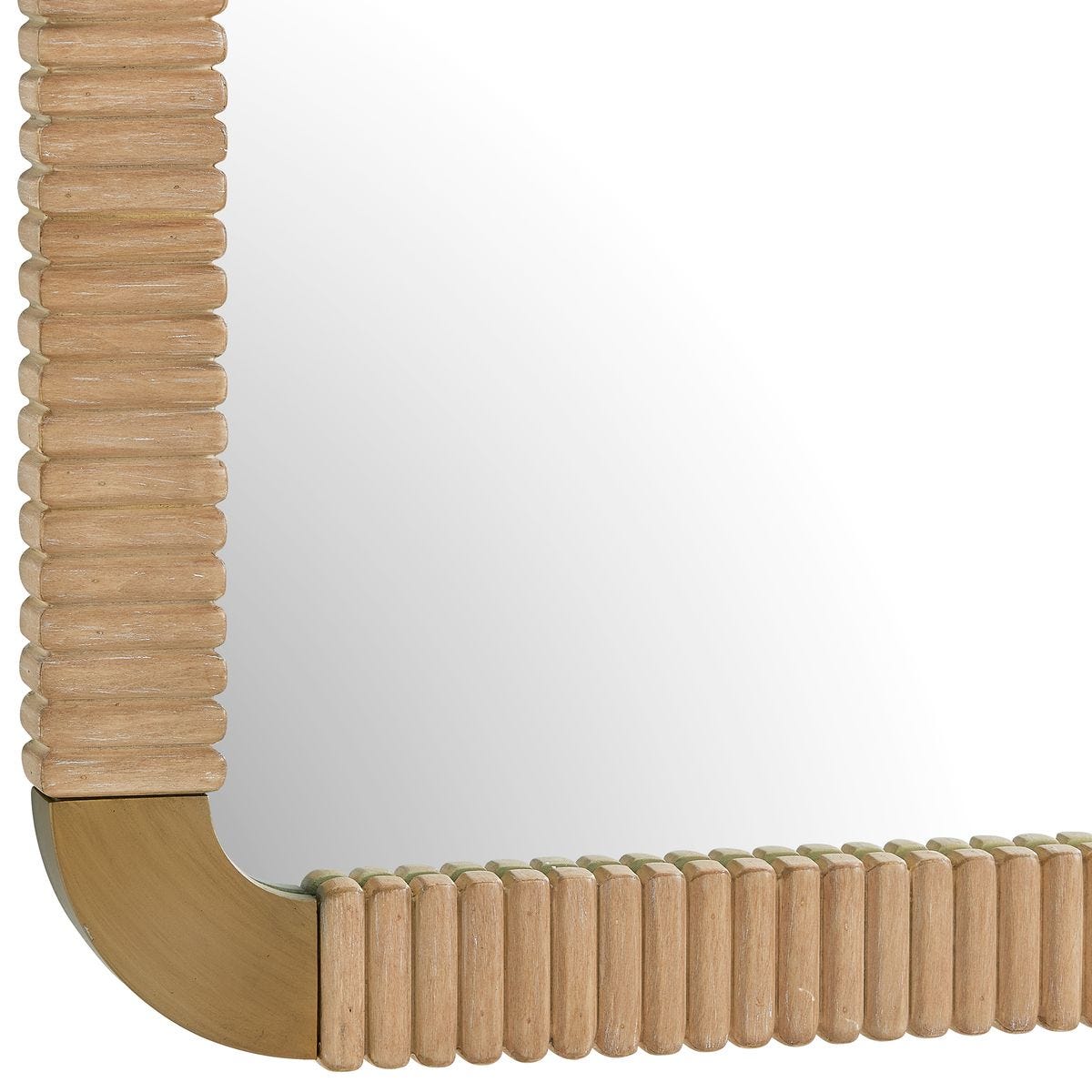 Side view of the Heinrich Natural Alder Wood Wall Mirror by Uttermost