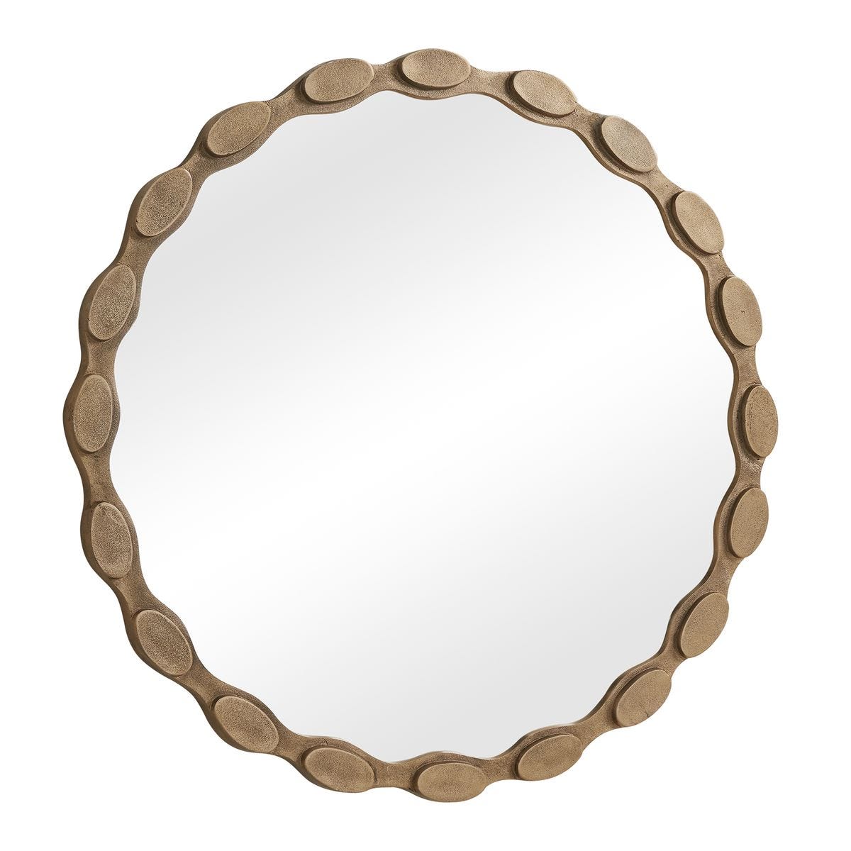 Marietta Aged Brass Round Wall Mirror round mirror by Uttermost