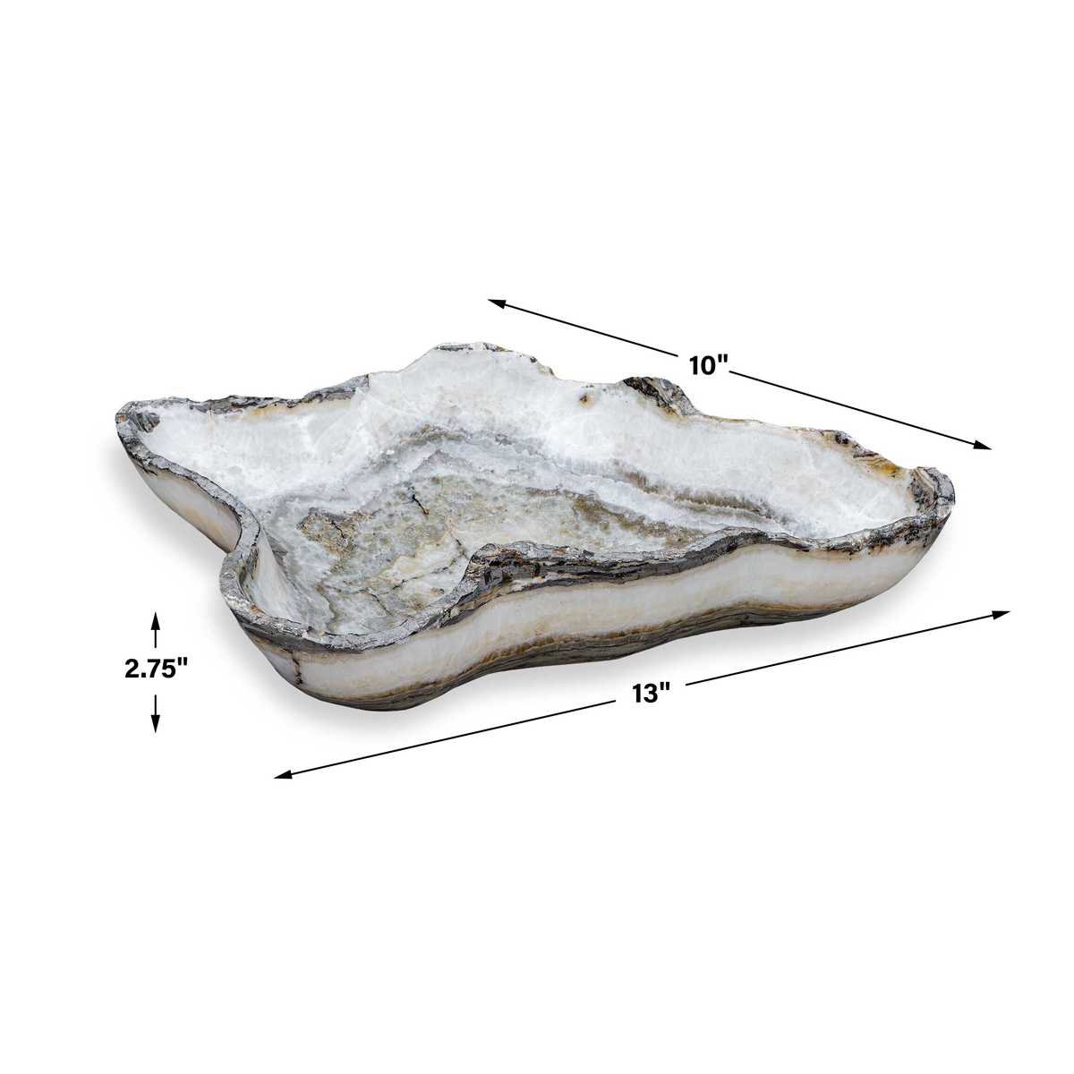 Dimension guide for the Lunara Gray Onyx Indoor-Outdoor Bowl decorative bowl