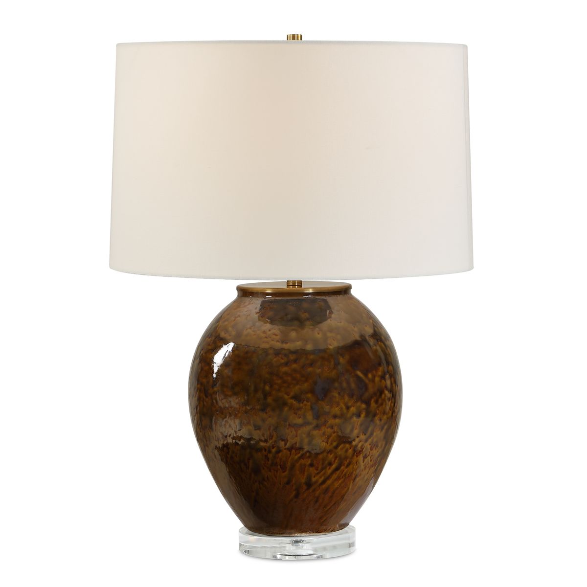 Rye Rust Brown and Green Ceramic Table Lamp table lamp by Uttermost