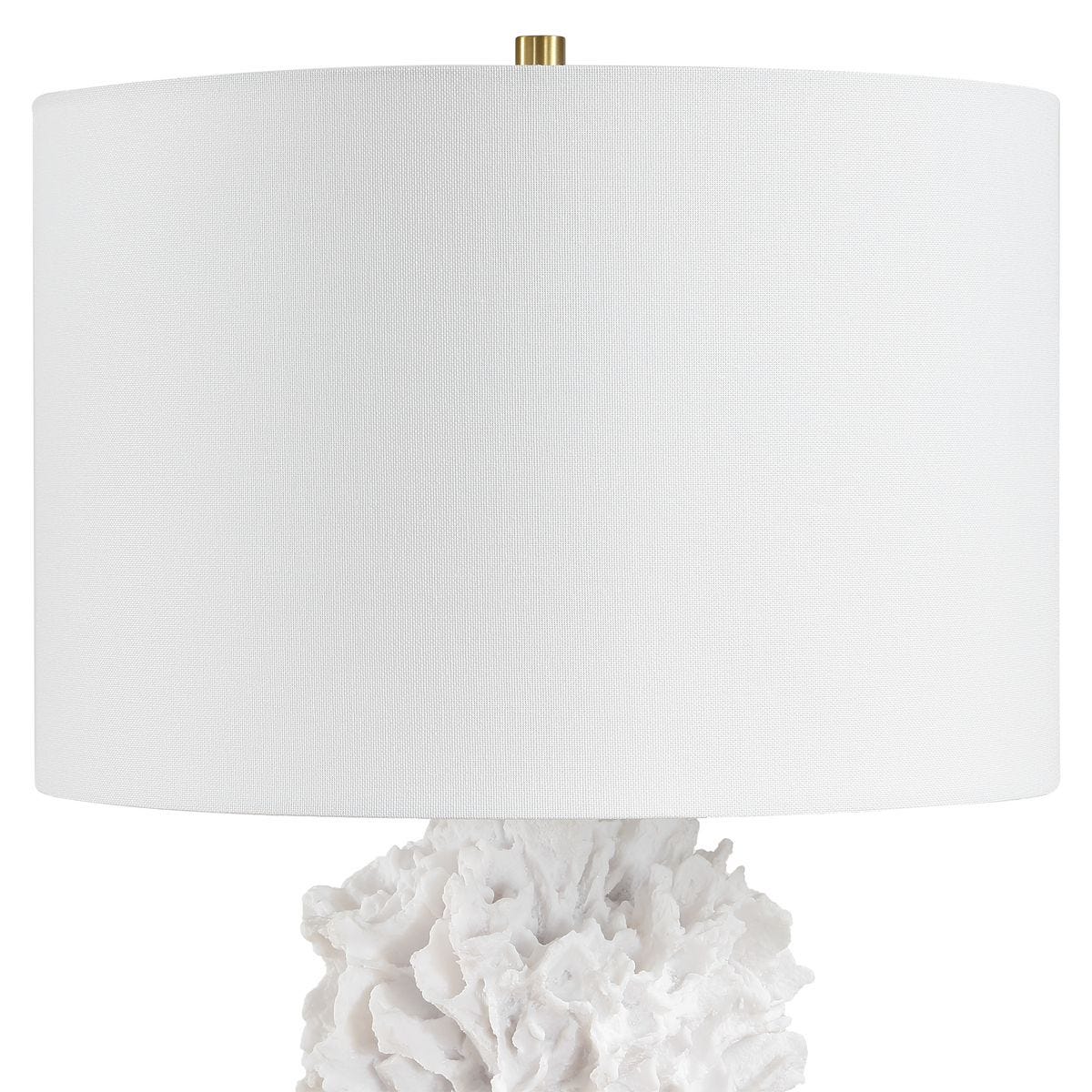 Alternate angle of the Cambre White Coral Texture Table Lamp by Uttermost