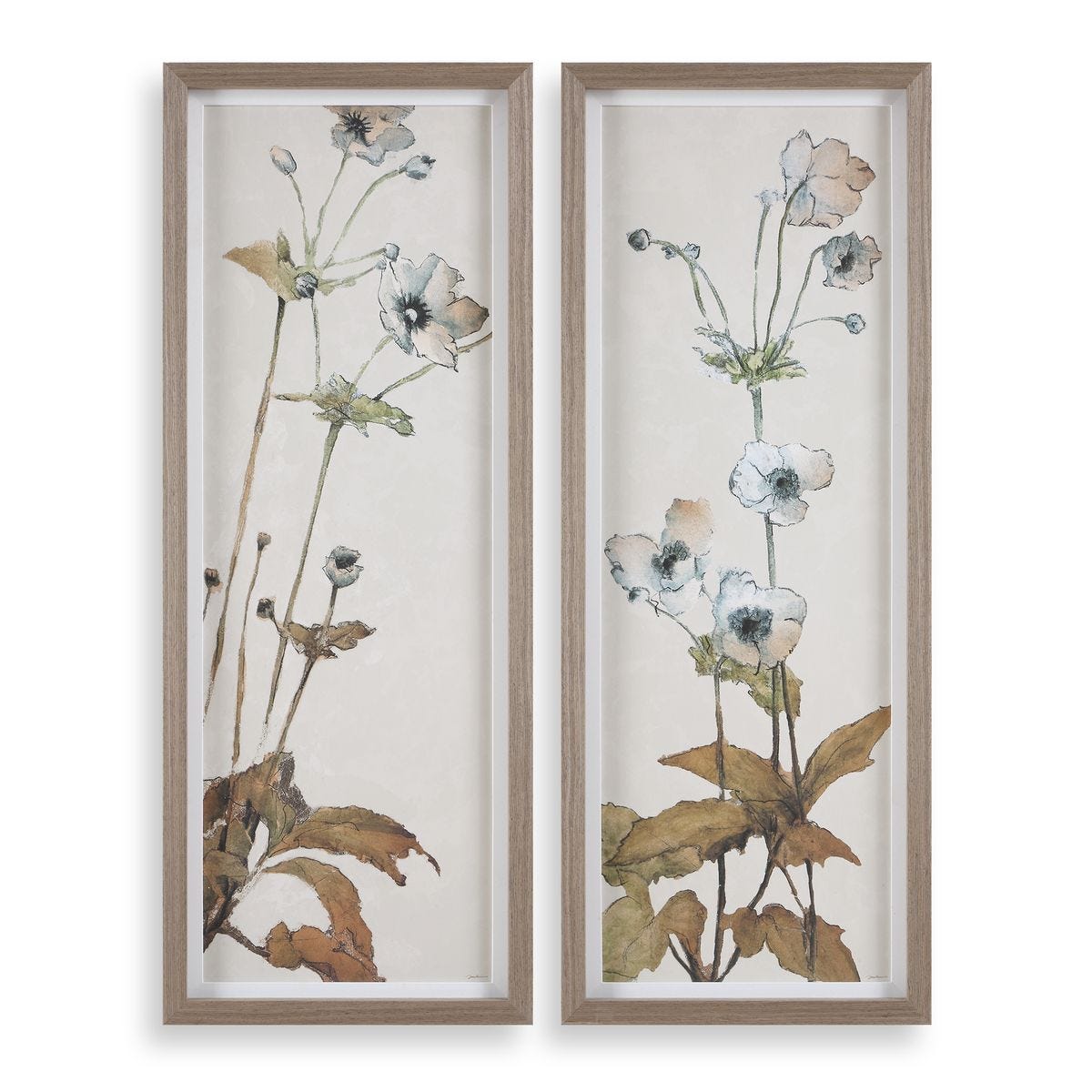 Alternate angle of the Garden Study Blue Floral Framed Prints S/2 by Uttermost