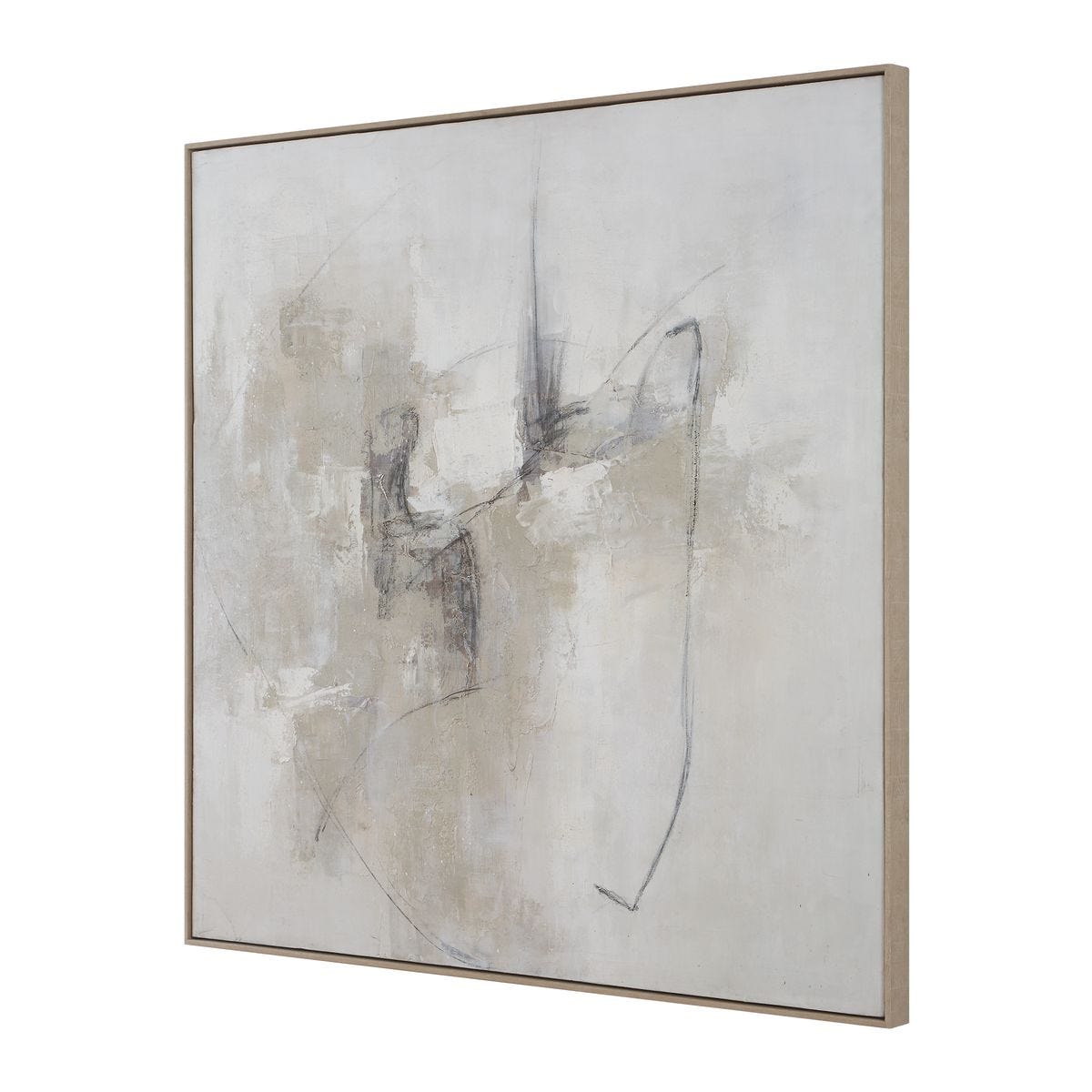 Detail view of the Still Crossing Abstract Framed Canvas
