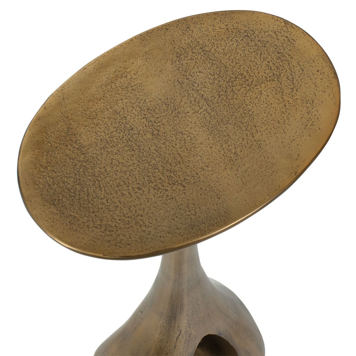 Detail view of the Tolstoy Antique Brass Indoor-Outdoor Accent Table