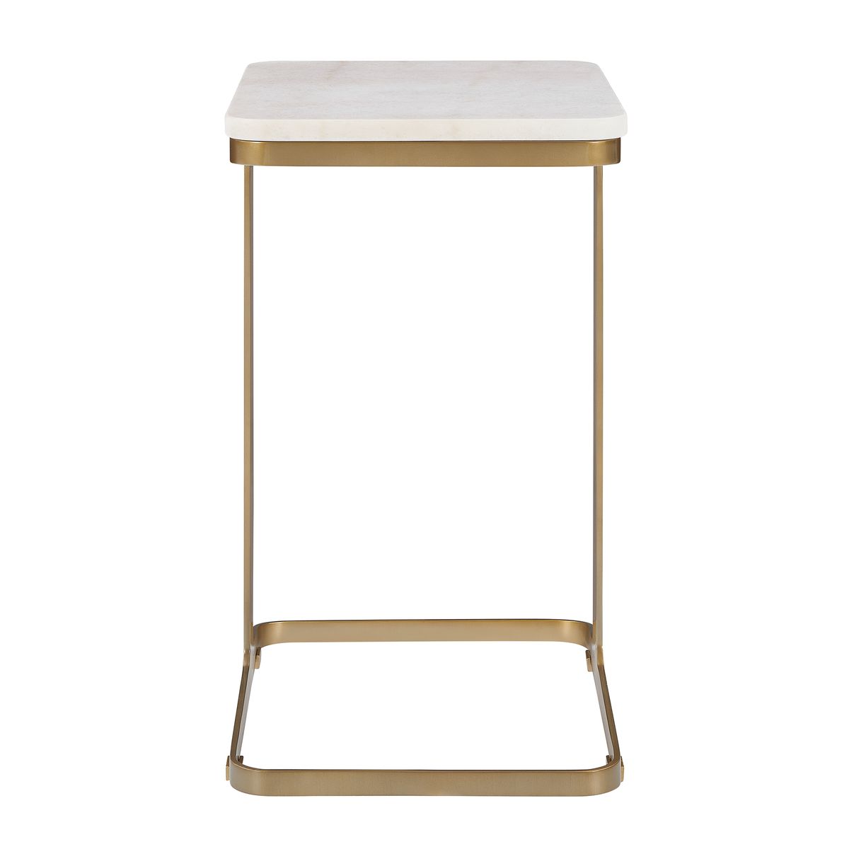 Tylan Brass and White Marble Accent Table accent table by Uttermost