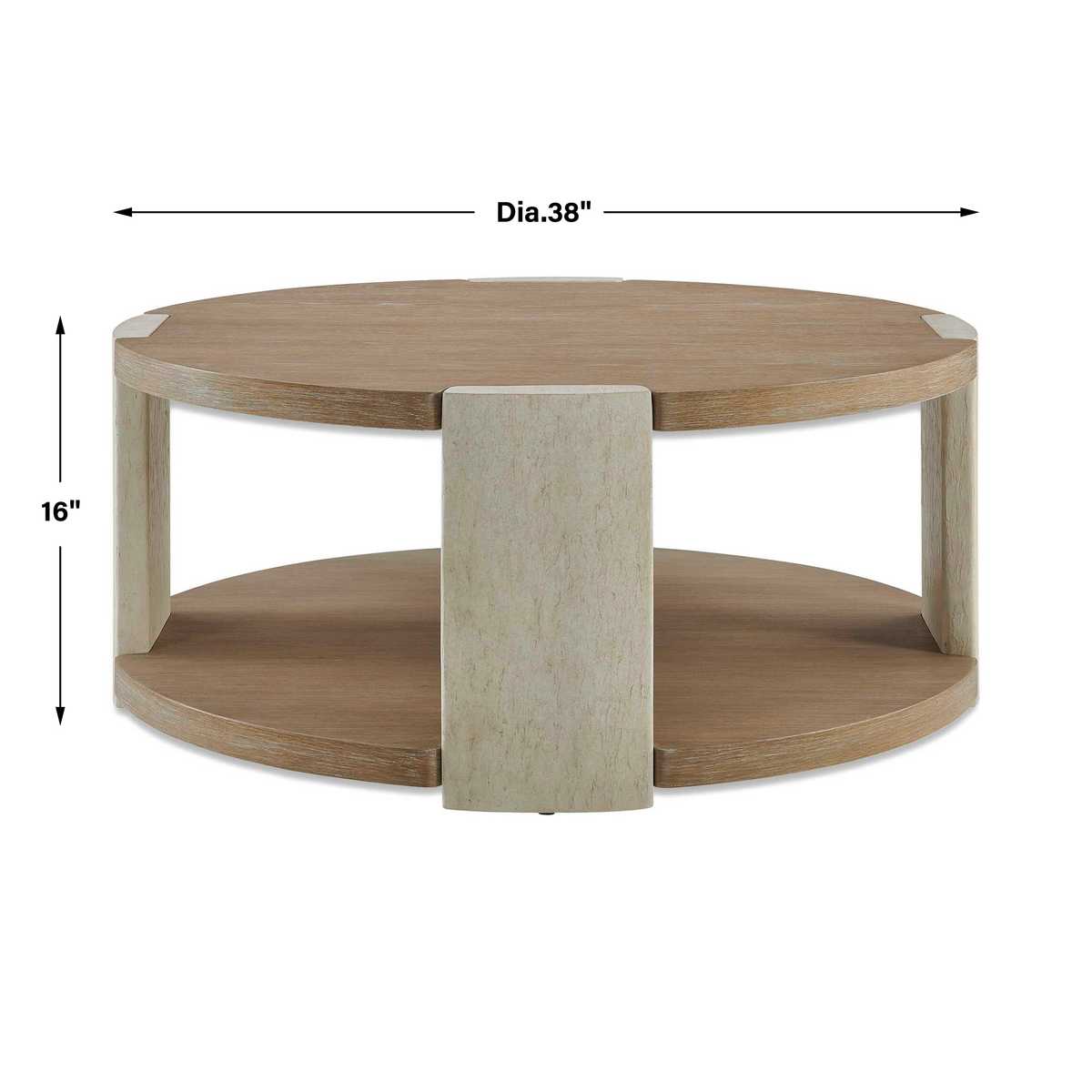 Dimension guide for the Maulet Oak Round Coffee Table coffee table