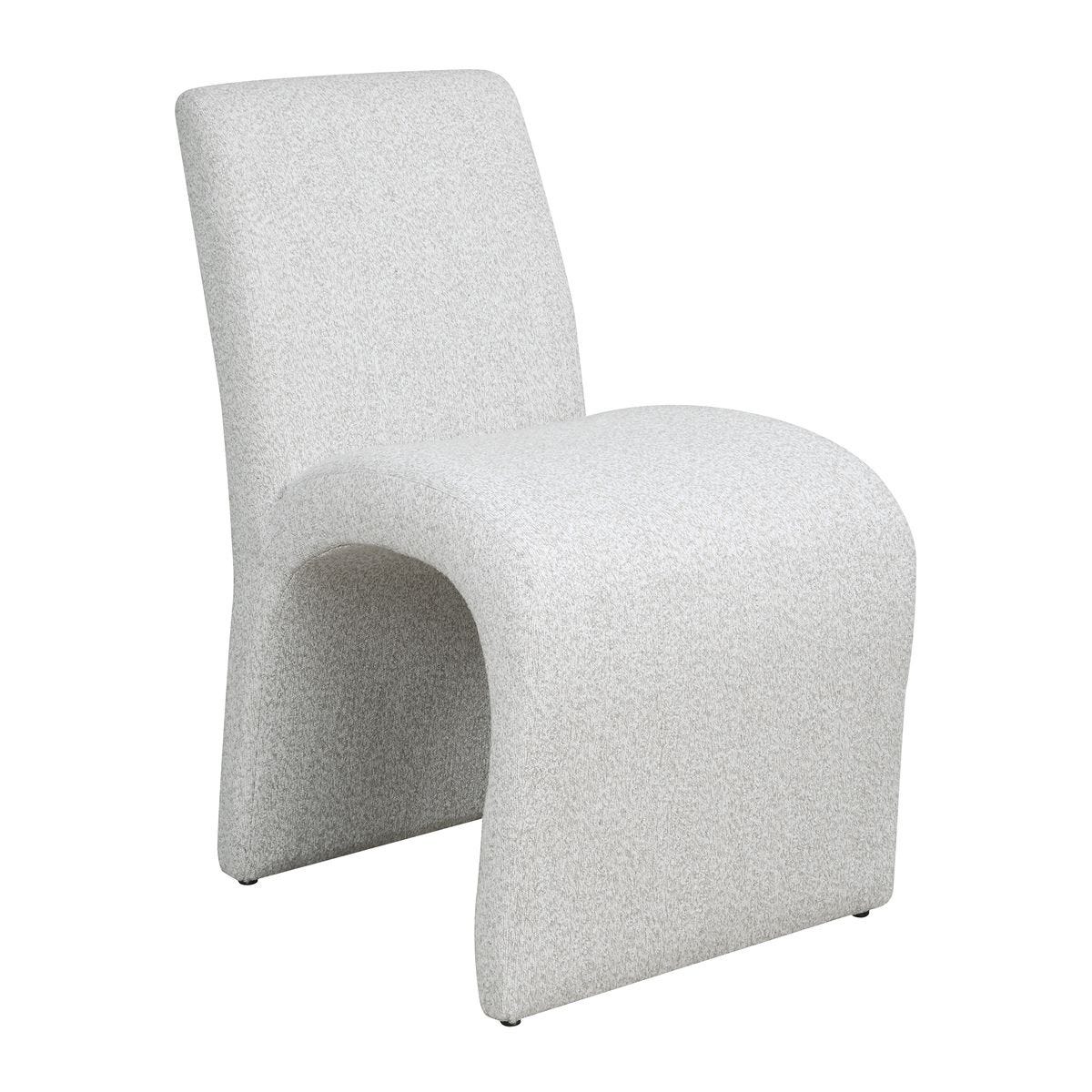 Additional detail view of the Valentin Beige Boucle Sculptural Dining Chair