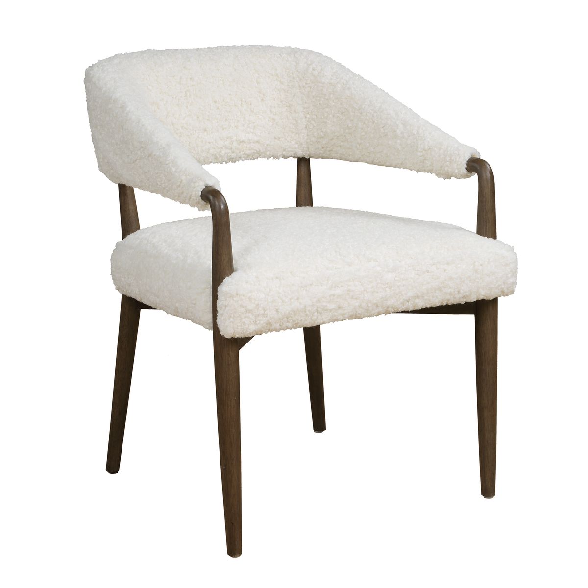 Additional detail view of the Austell Dark Walnut Faux Shearling Dining Chair