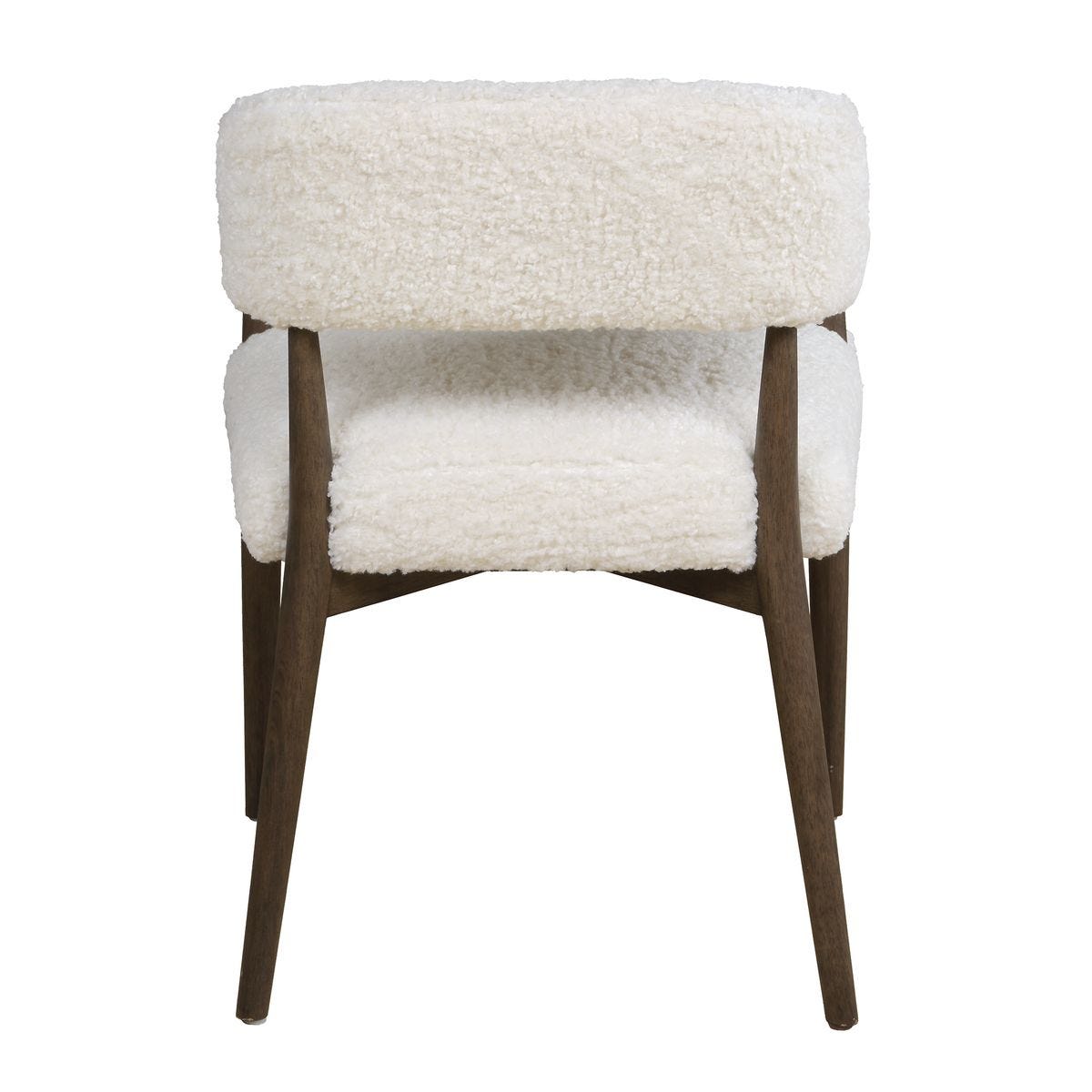 Additional detail view of the Austell Dark Walnut Faux Shearling Dining Chair image 7