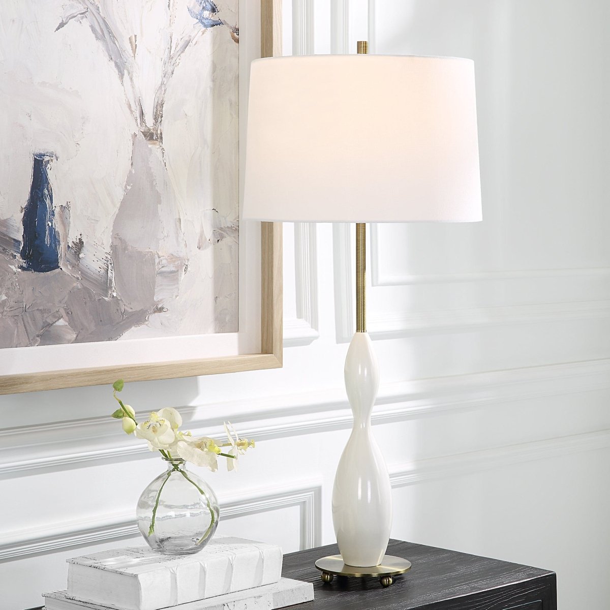 Annora Glossy White Table Lamp - Uttermost - by Modest Hut