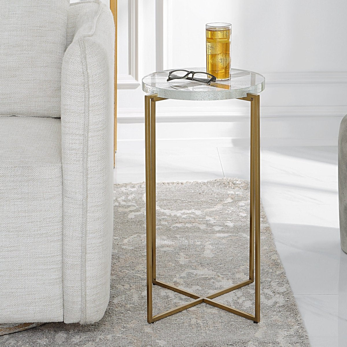 Star - crossed Glass Accent Table - Uttermost - by Modest Hut