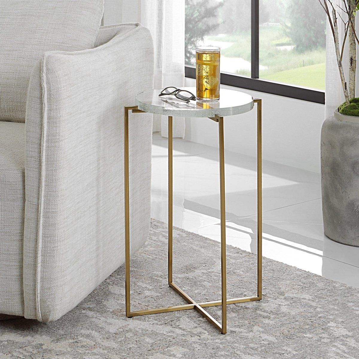 Star - crossed Glass Accent Table - Uttermost - by Modest Hut