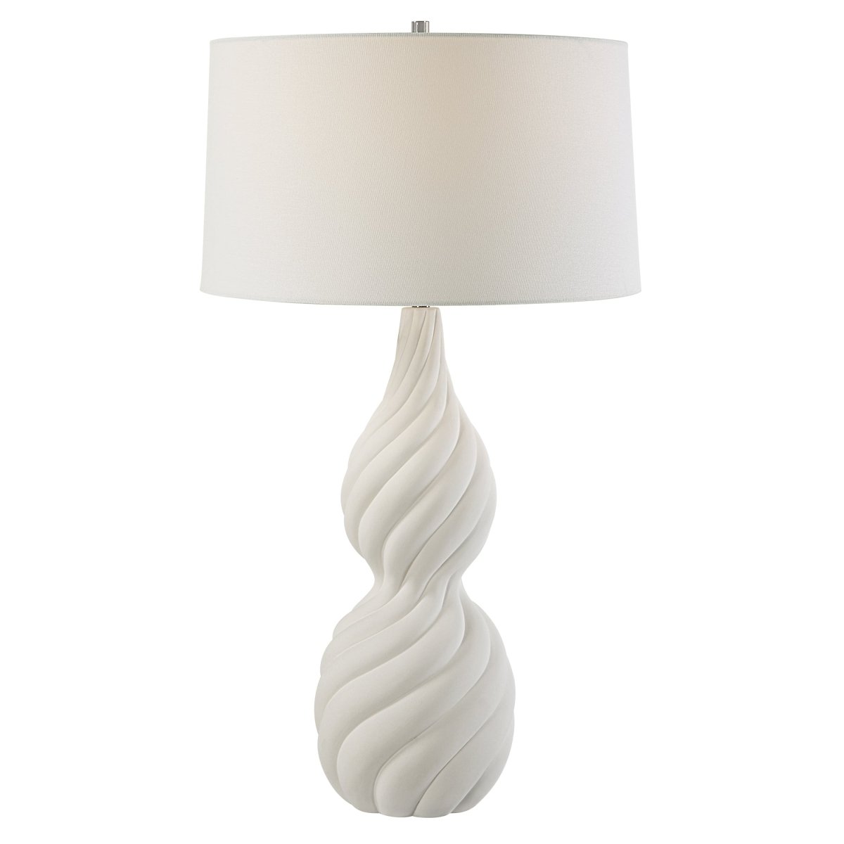 Twisted Swirl White Table Lamp - Uttermost - by Modest Hut