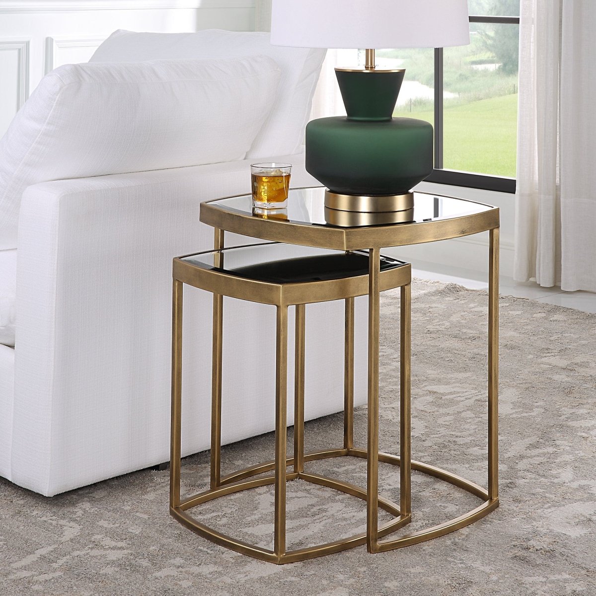 Vista Gold Nesting Tables, Set Of 2 - Uttermost - by Modest Hut