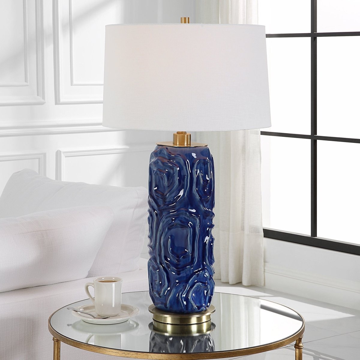 Zade Blue Table Lamp - Uttermost - by Modest Hut