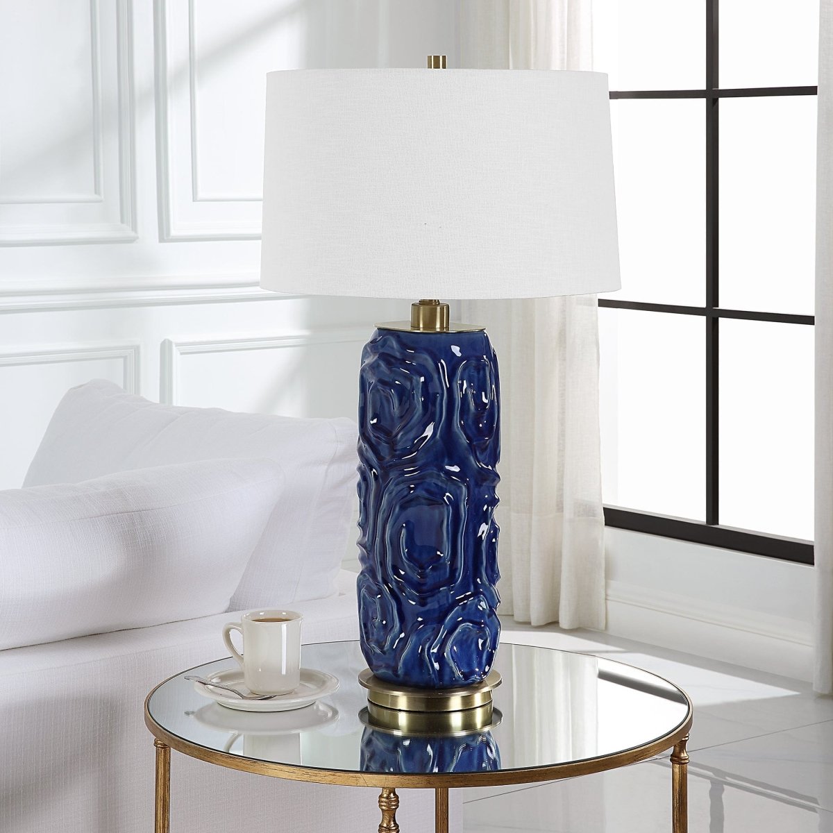 Zade Blue Table Lamp - Uttermost - by Modest Hut