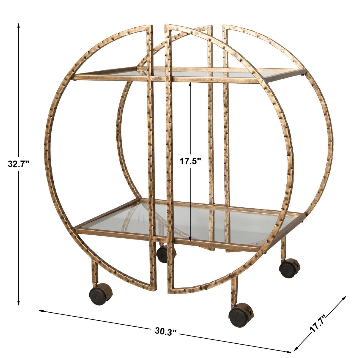 Zelina Gold Bar Cart - Uttermost - by Modest Hut