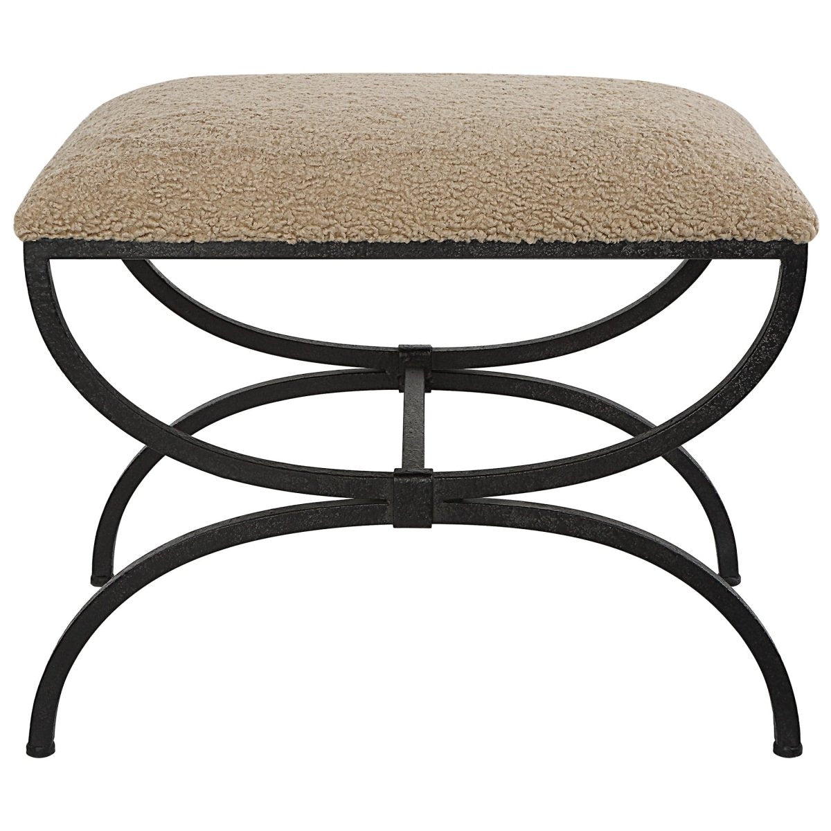 Hacienda Plush Latte Small Bench - Uttermost - Vanity Benches by Modest Hut