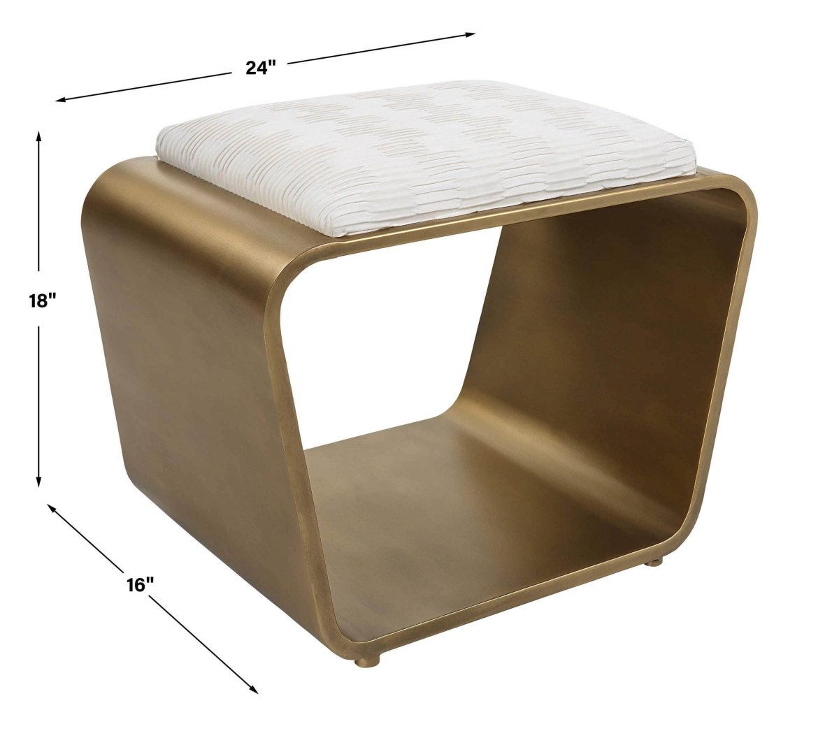 Hoop Small Gold Bench - Uttermost - Vanity Benches by Modest Hut