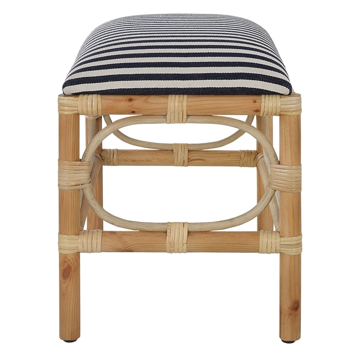 Laguna Small Striped Bench - Uttermost - Vanity Benches by Modest Hut