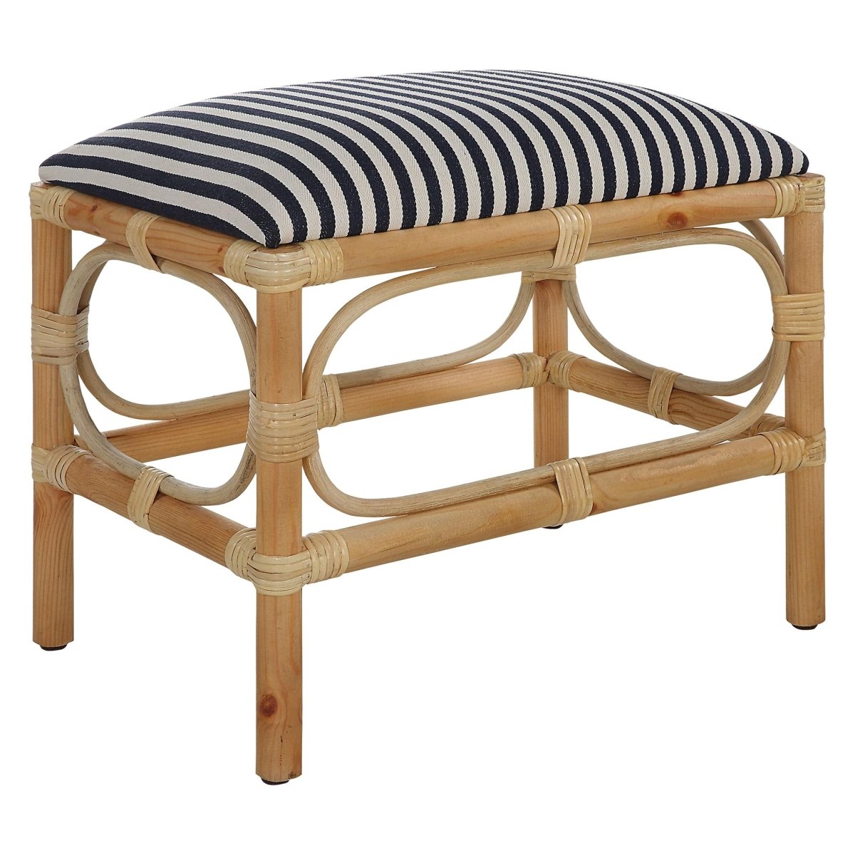 Laguna Small Striped Bench - Uttermost - Vanity Benches by Modest Hut